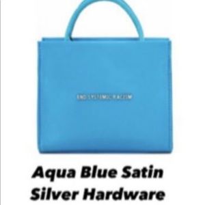 Brandon Blackwood ESR Aqua Blue Satin Tote